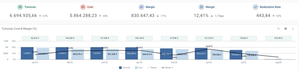 Billability visual (Management reporting)